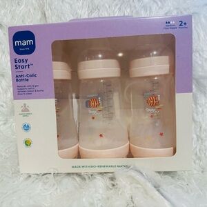 MAM Easy Start Anti-Colic Baby Bottles (3 Pack, 9oz) – Pink